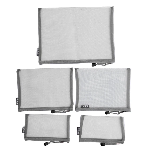 5 Pcs Travel Pouch Toiletries Zip Document Holder Silk Screen