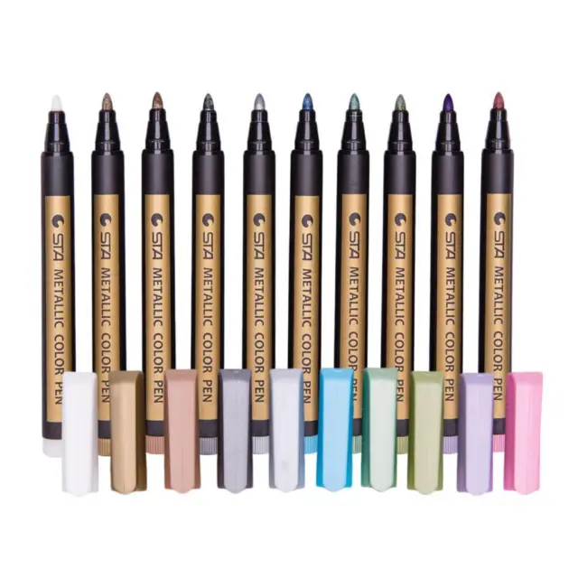 10 couleurs marqueur métallique stylo peinture stylo scolaire fournitures d'art