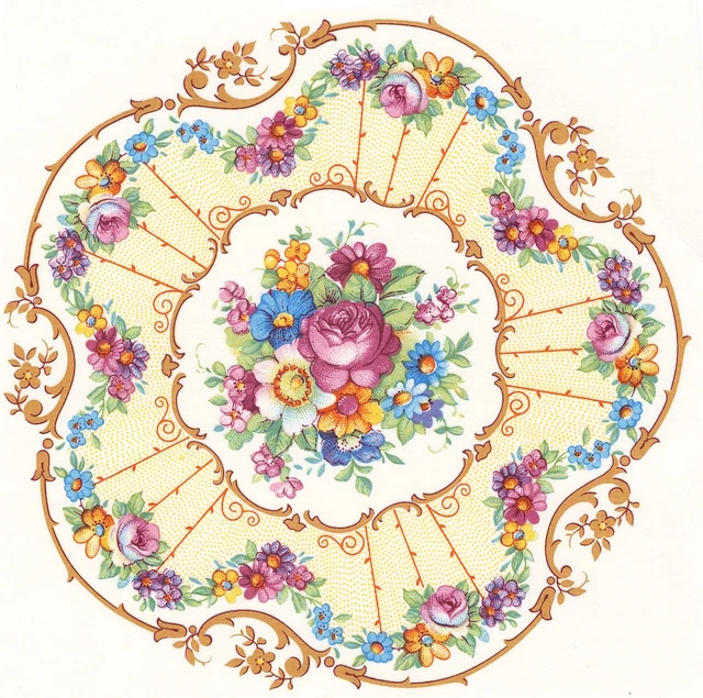 "Calcomanías de vidrio tobogán de 2-3/4" con flor redonda de oro rosa Pompadour