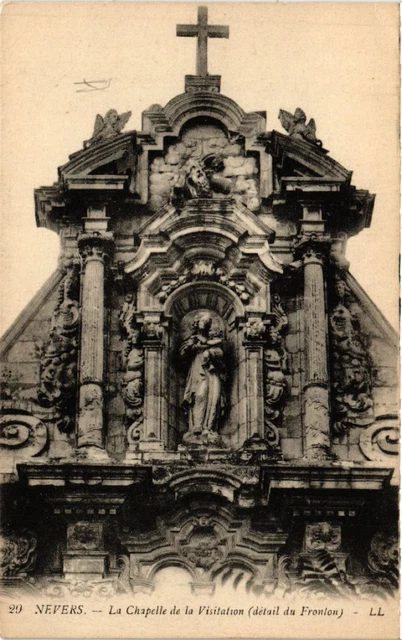 CPA AK NEVERS - The Chapel of the Visitation (pediment detail) (456490)