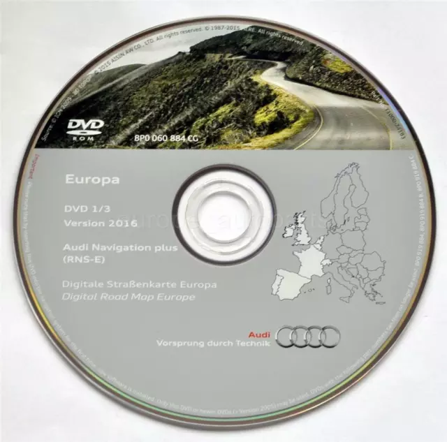 Audi A3 A4 A6 Tt Rns E Navigation DVD 2016/2017 Francia Benelux Spagna UK Swiss