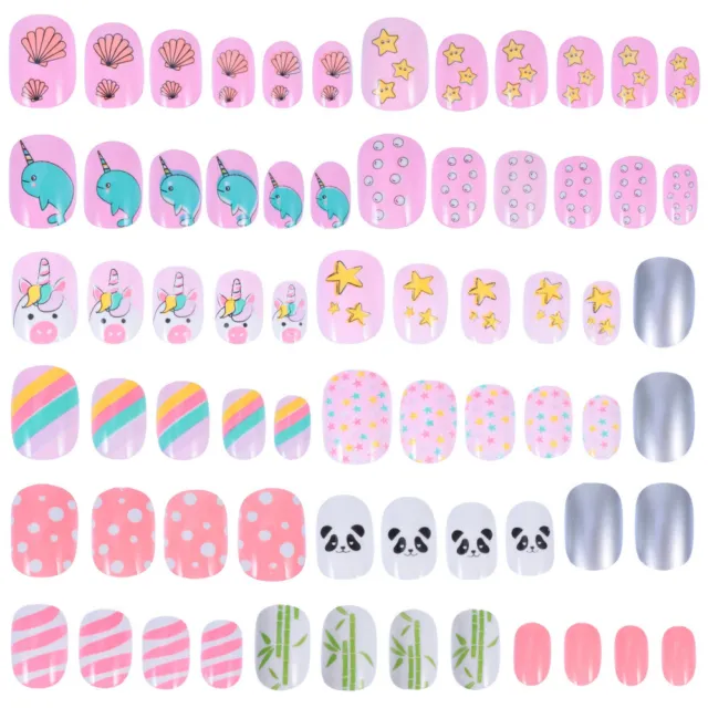 72 piezas hágalo usted mismo accesorios de manicura niñas uñas postizas niños decoración caricatura