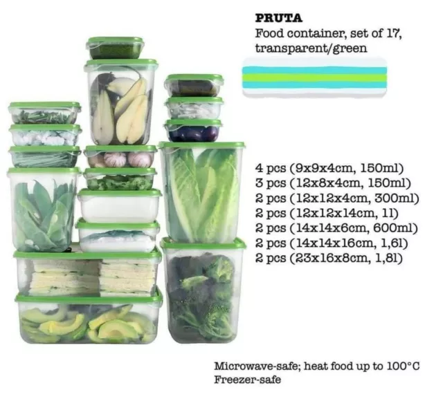 https://www.picclickimg.com/CDgAAOSwnUhkzR8n/IKEA-Pruta-Food-Storage-Containers-Set-17-Piece.webp