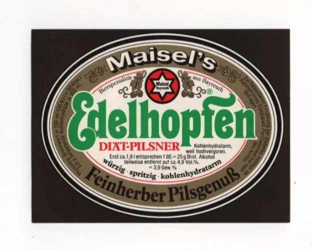 Germany - Beer Label - Brauerei Gebruder Maisel, Bayreuth - Edelhopfen