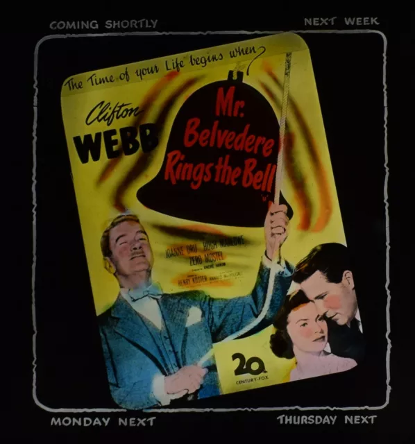 Magic Lantern Slide MR BELVEDERE RINGS THE BELL C1951 US MOVIE CINEMA ADVERT