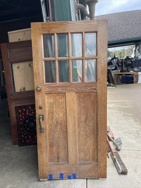 AN710 Antique 8 Light Beveled Glass entrance door 35.75 X 79 X 1.75.