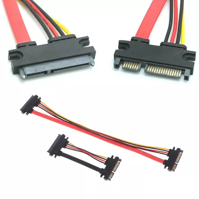 SATA 22 Pin Male To Female Sata Extension Cable SATA 3 22Pin Data Power CabYZ