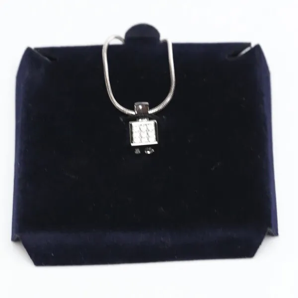 SWAROVSKI rhinestone square silverx crystal Unused item Necklace