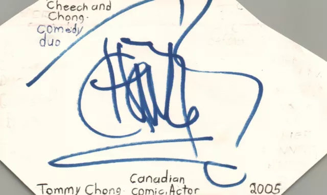 Tommy Chong Actor Comedian Movie Autographed Signed Index Card JSA COA