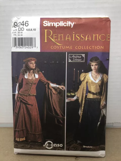 Simplicity 9246 Misses Renaissance Costume Size 4 6 8 10 Sewing Pattern UNCUT