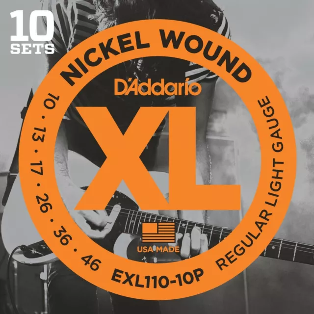 D'Addario EXL110 10-46 Electric Guitar Strings Light 10 Pack