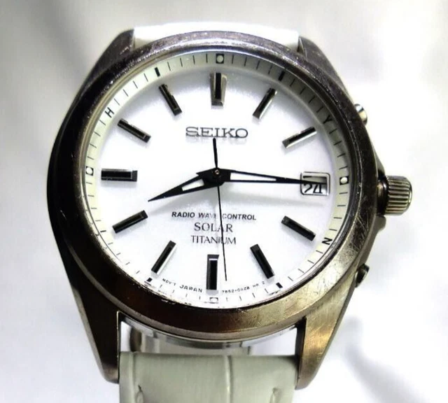 SEIKO SPIRIT SBTM213 Solar Radio Titanium Analog Men s Watch from Japan Used 154.47 PicClick