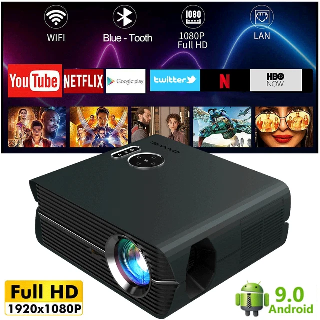 Multimedia Home Projector Android 9.0 WIFI Cinema Audio Party HDMI ZOOM LED USB