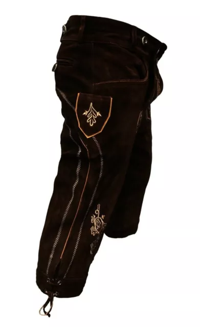 Pantaloni in pelle tradizionali tedeschi da uomo UK TAGLIA 32" lunghezza ginocchio
