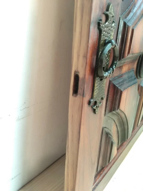 Vintage from 60´s worked door panel oak wood Original Knob - Use as frame - 21" 3