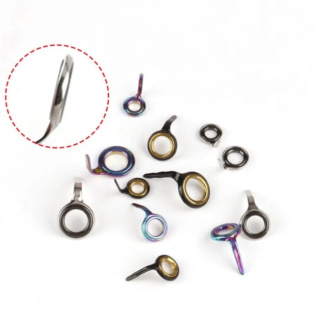 Stainless Steel Single Leg Eye Ceramic Ring Fishing Rod Guide Tip Repair Kit