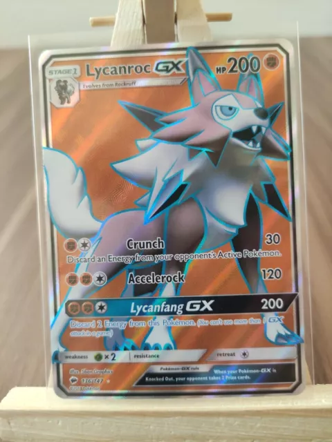 Lycanrox GX 136/147 Full Art Ultra Rare Holo Burning Shadows Pokemon Card * New