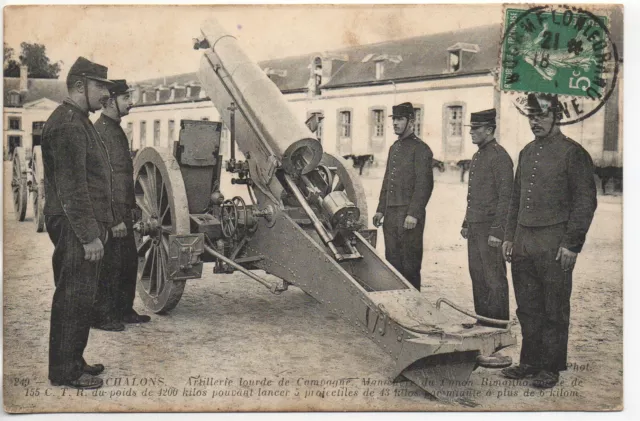CHALONS SUR MARNE - Marne - CPA 51 - Vie MILITAIRE - le camp - Artillerie Canons