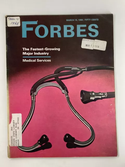 VTG Forbes Magazine March 15 1968 Fastest-Growing Major Industry Med Services