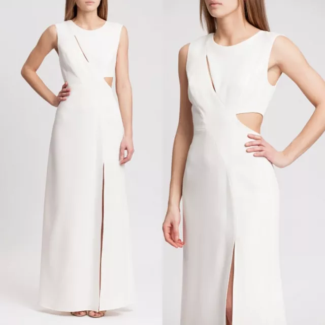 Nwt Bcbg Maxazria Cutout Front Slit  Gown  Maxi Dress Size 10 $380