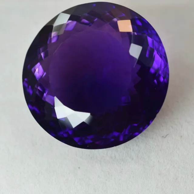 70 Ct Natural Russian Purple Amethyst Round Cut CERTIFIED Gemstone Huge Size 3