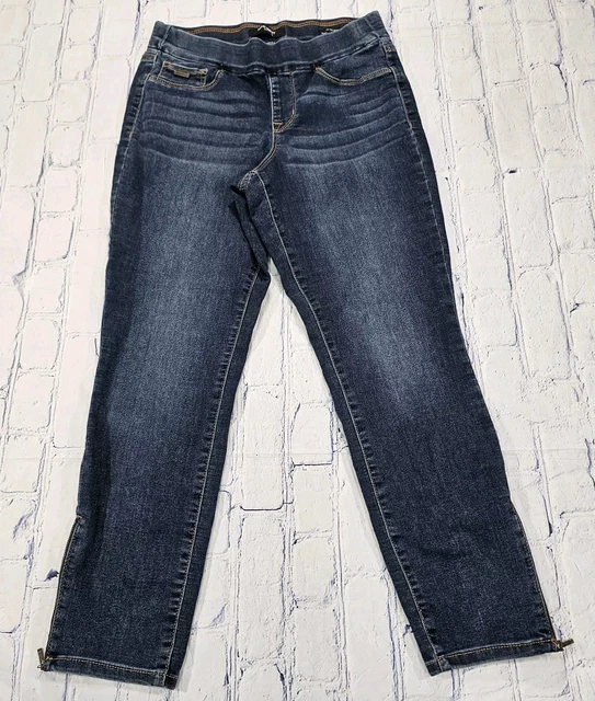 NINE WEST WOMENS SIZE 4 Blue Heidi Pull On Skinny Crop Stretch Jeans Pants 14.38 PicClick