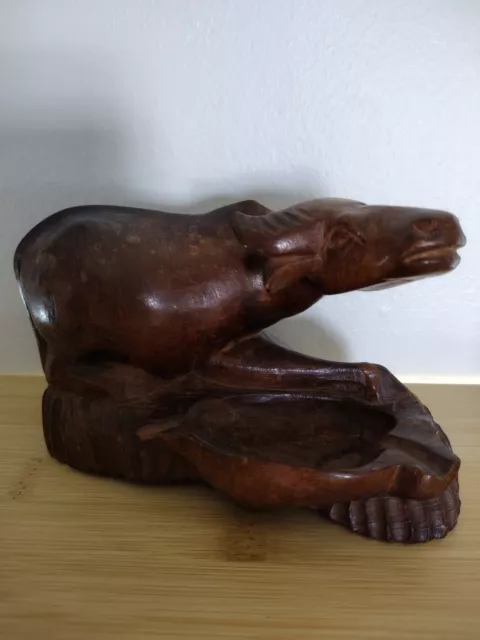 Vintage Hand Carved Wooden Water Buffalo Excellent Condition