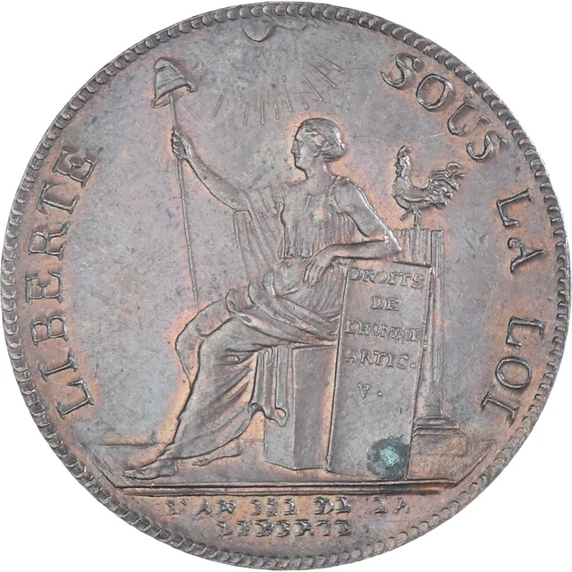 [#341693] Münze, Frankreich, Monneron, 2 Sols, 1791, VZ, Bronze, KM:Tn23