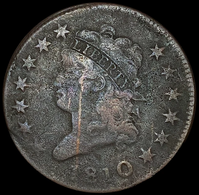 1810 Large Cent Coin NICELY CIRCULATED