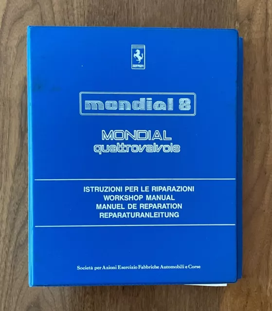 Ferrari Mondial 8 & QV Workshop Manual (281/83) Factory Original| Broken Binder