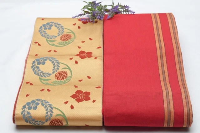 Dear Vanilla Japanese Hanhaba Obi Sash Belt Women's Kimono Vintage Genuine Mint