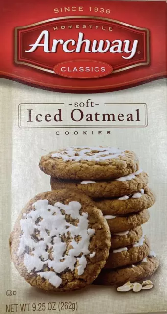 2x Archway Homestyle Classics Soft Iced Oatmeal Cookies 9.25 Oz - 2 BOXES PACKS 2