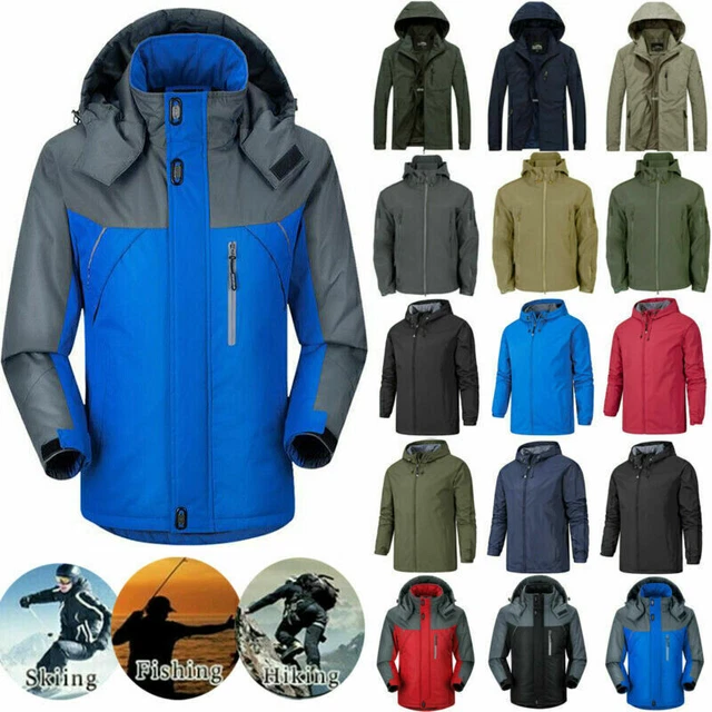 Men Winter Thick Warm Jacket Hoodie Coat Ski Snow Hiking Waterproof Outwear Tops