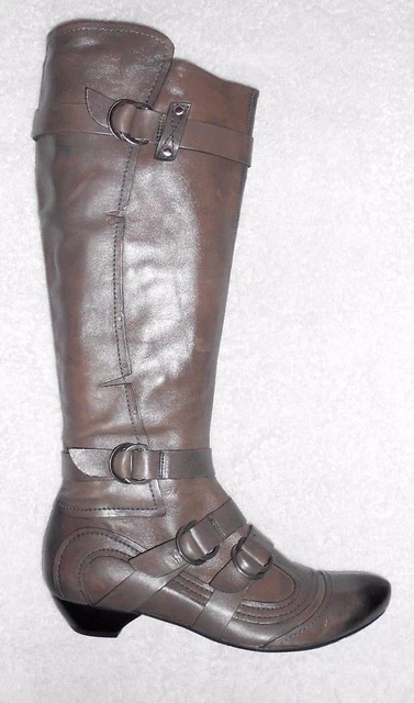 Bottes Plates BOCAGE En Cuir Taupe - Taille 38 - Occasion Très Bon état