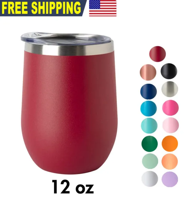 Wine Stainless Steel Tumbler 12oz Sip Lid Vacuum Double Wall Insulated