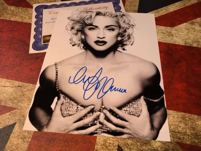 HAND SIGNED MADONNA CLASSIC 10x8 GENUINE AUTOGRAPH PHOTO WITH COA