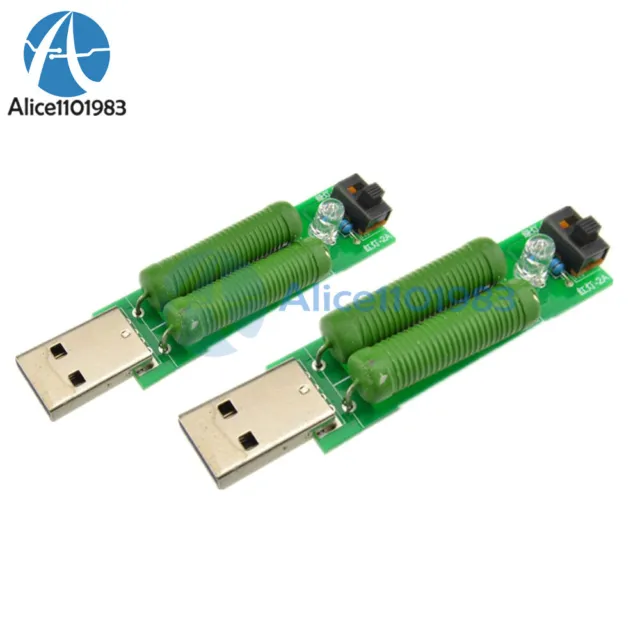 2PCS USB Load ResistorPower Resistors Mobile Power Aging Resistance Module 1A 2A
