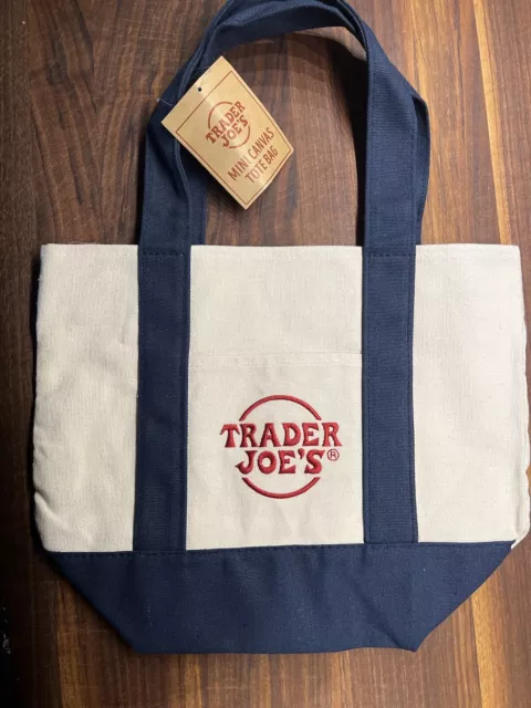TRADER JOE'S MINI Canvas Tote Bag NWT New With Tags Limited Edition ...