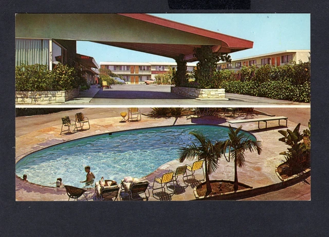 Vintage Postcard California Long Beach CA Don's Motel 1960s Chrome Unposted