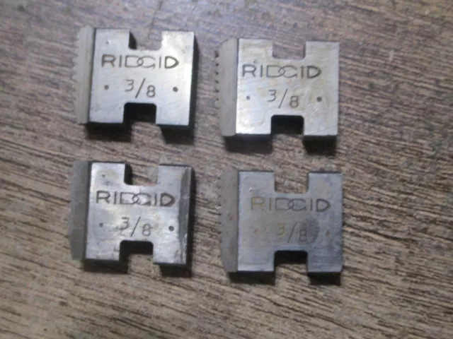 NOS RIDGID Tool 0R 00R 12R 11R Die Head RH Die 4 Piece Set 3/8" Pipe NPT USA