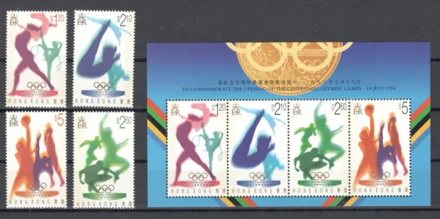 Hongkong 762-65C Bl.41 ** Olympia 1996 kpl.