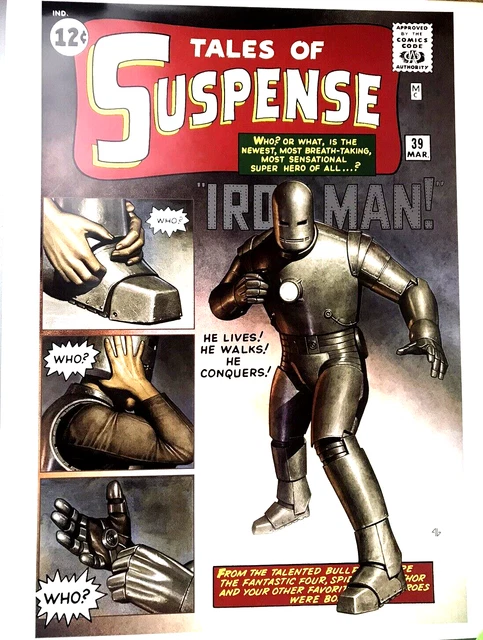 Marvel 2013 Retro Comic Cover TALES OF SUSPENSE Iron Man Poster 18" X 24" Unused