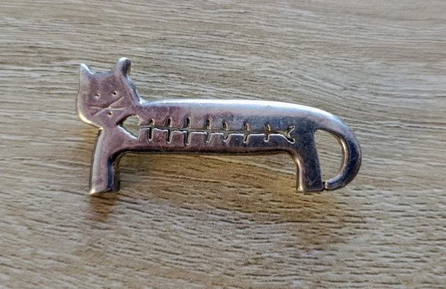 Broche Vintage écureuil Effet Marcassite - Métal Argenté, Thème Animal, Occasion, Référence K31