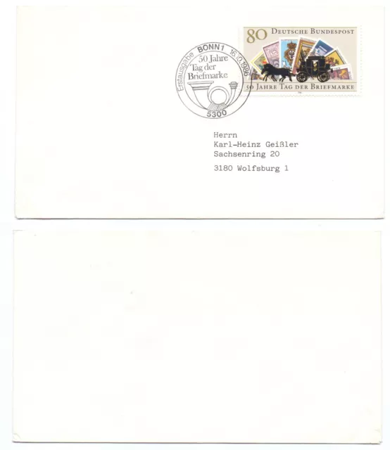 102562 - Mi.Nr. 1300 - FDC - Bonn 16.10.1986 - 50 Jahre Tag der Briefmarke