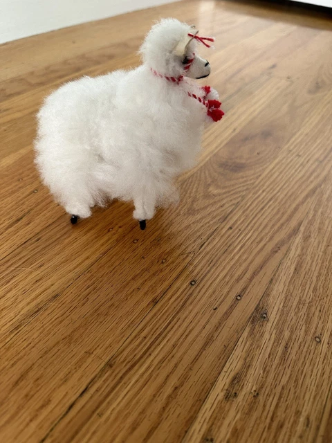 Peruvian Handmade Alpaca Llama Stuffed Animal made with Soft White Alpaca Fur