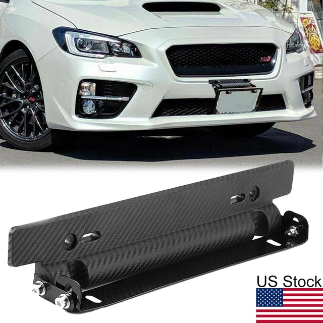 JDM REFIT CARBON Fiber Look Front Bumper Adjustable License Plate Mount