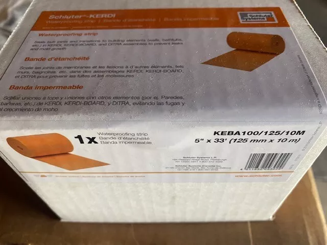 Schluter Kerdi Band 5" x 33" Waterproofing Membrane Strip KEBA100/125/10M (NEW)