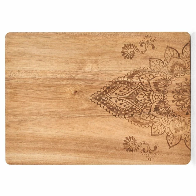 Tagliere da Cucina Con Stampa, 40 X 29 CM, Legno di Acacia, ZELLER