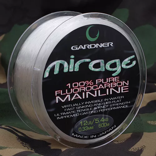 Gardner Tackle Mirage Fluorocarbon Mainline 200/600m 12/14 or 16lb *New*Fishing