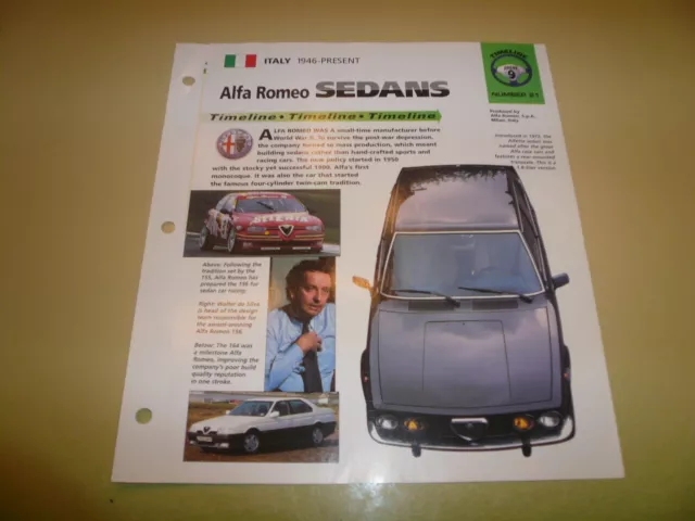 1946 to Present Alfa Romeo Sedans UNIQUE IMP BROCHURE